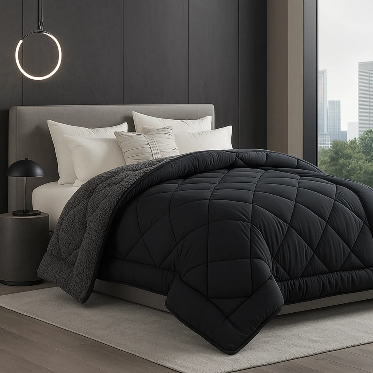 SAMPUR SAMPUR Couette Sherpa Gris 140x200